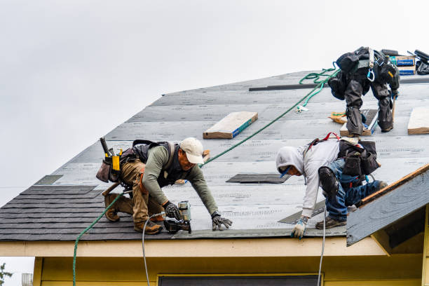 Professional Gutter Installation technician working in Bridgton, ME